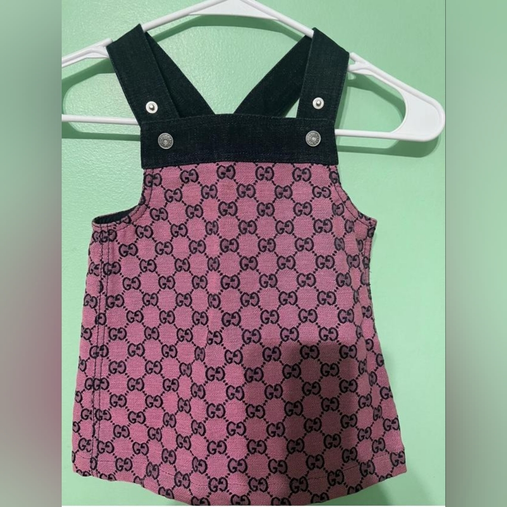 Gucci kids GG jacquard denim dress.worn once for photoshoot, like brand new.
